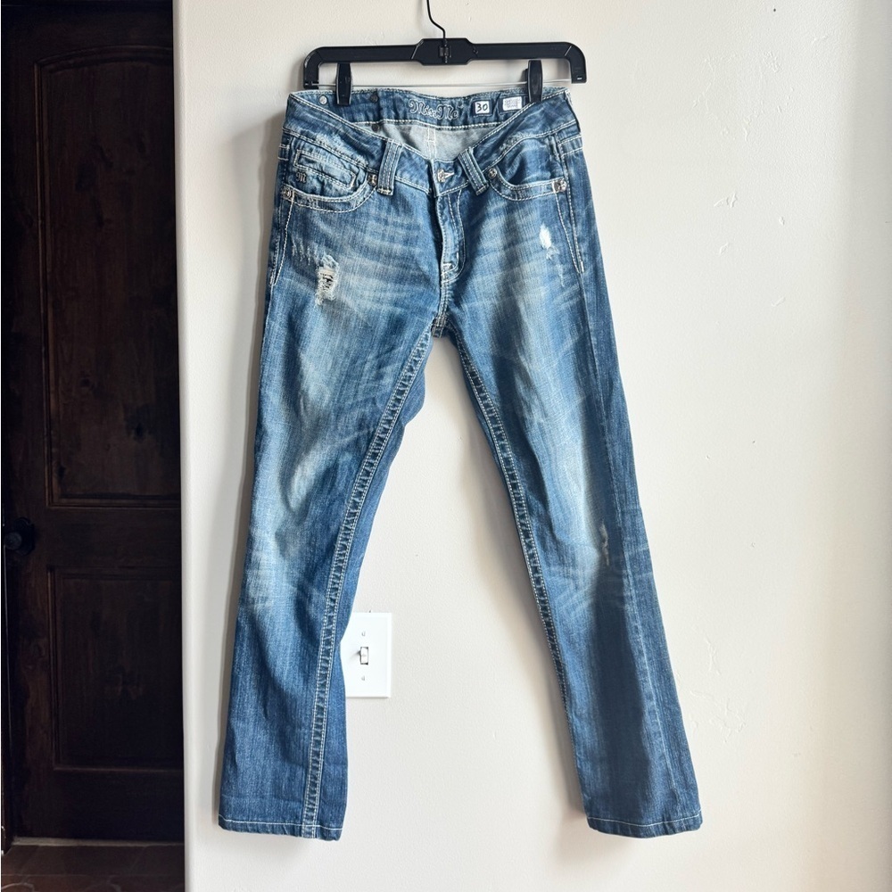 Miss Me Western Glam Boho Bling Signature Ankle Denim Skinny 30 Festival Retro